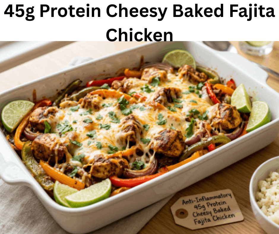 Anti-Inflammatory 45g Protein Cheesy Baked Fajita Chicken