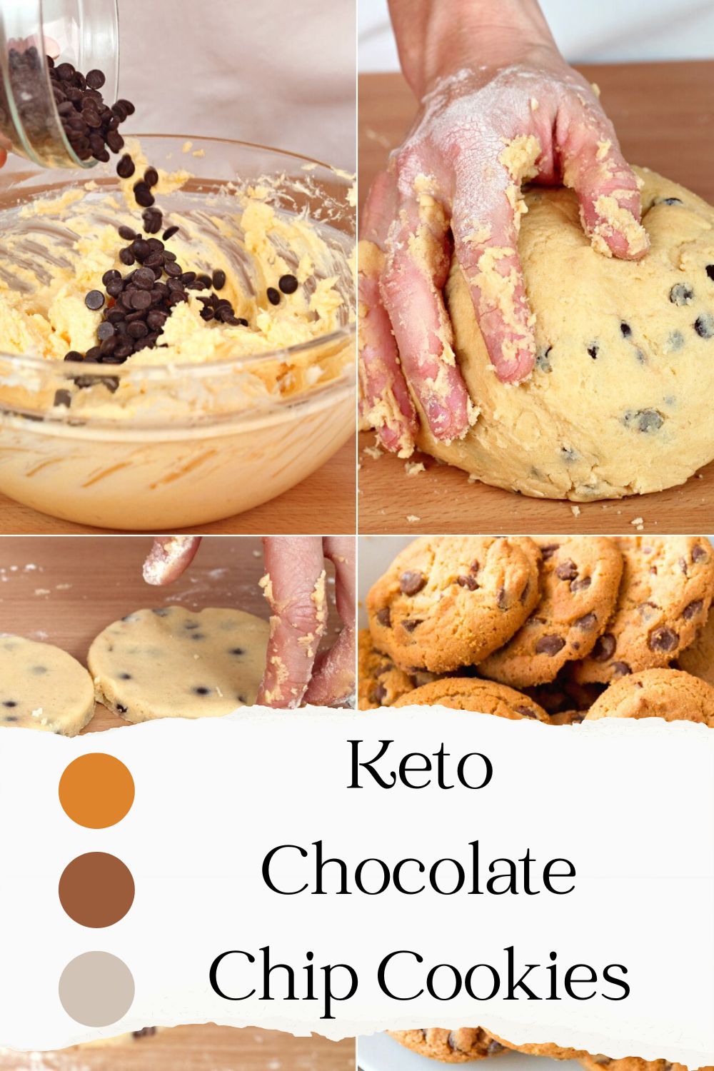 Keto Chocolate Chip Cookies have the flavor of butter and chocolate chips inside it.