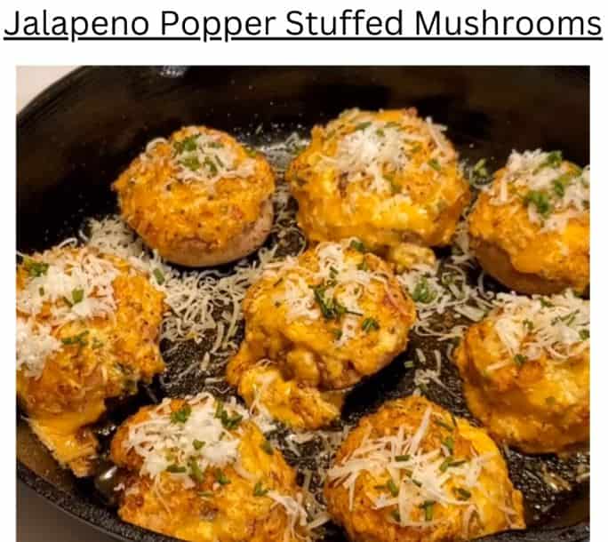 Jalapeno Popper Stuffed Mushrooms