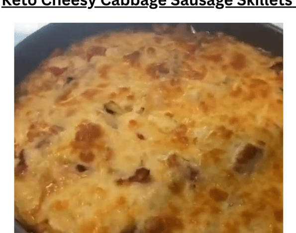 Keto Cheesy Cabbage Sausage Skillets