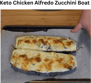 Keto Chicken Alfredo Zucchini Boat