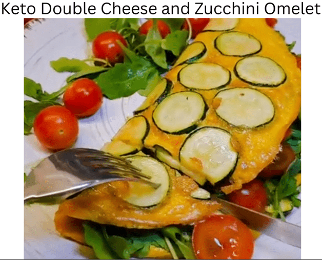 Keto Double Cheese and Zucchini Omelet