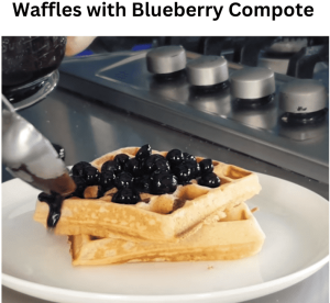 Waffles With Blueberry Compote